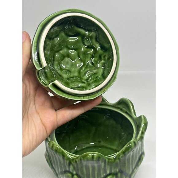 VTG Arnel’s Artichoke Sugar Bowl Ceramic Lidded Jar MCM Boho Kitchen Decor 4.5" - Picture 3 of 6